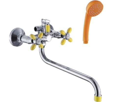 Универсальный смеситель Эверест с круглым изливом и переключателем для душа B22-071B