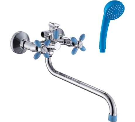 Универсальный смеситель Эверест с круглым изливом и переключателем для душа B22-071D