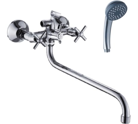 Универсальный смеситель Эверест с круглым изливом и переключателем для душа B22-316