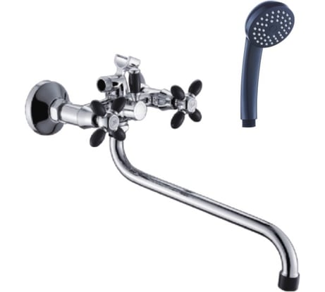 Универсальный смеситель Эверест с круглым изливом и переключателем для душа B22-071F