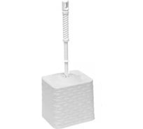 Ёршик для унитаза на подставке ООО ПКФ Сварком Ротанг квадрат, белый s037636