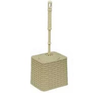 Ёршик для унитаза на подставке ООО ПКФ Сварком Ротанг квадрат, слоновая кость s037635