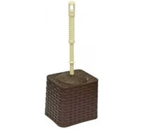 Ёршик для унитаза на подставке ООО ПКФ Сварком Ротанг квадрат, коричневый s037634