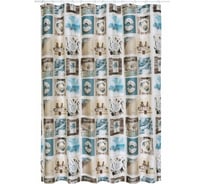 Штора для ванной SWENSA BEACH 180х180 см, серо-бежевый, полиэстер SWC-90-58