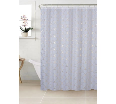 Штора для ванной SWENSA CHIARA 180х200 см, белый/золотой, полиэстер SWC-90-76