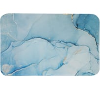 Коврик для ванной SWENSA MARBLE 50х80 см, голубой/золото, полиэстер BSM-MARBLE-BL