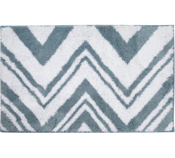 Коврик для ванной SWENSA ZIGZAG 50х80 см, бело-бирюзовый, микрофибра BSM-8400-TQ 1