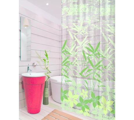 Штора для ванной SWENSA Grass 180х180 см, ПЕВА SWC-50-01