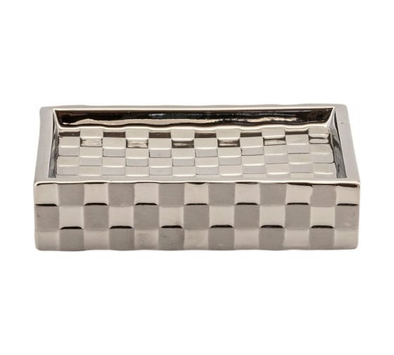 Мыльница SWENSA STEEL серебристый, керамика SWTK-6030-D