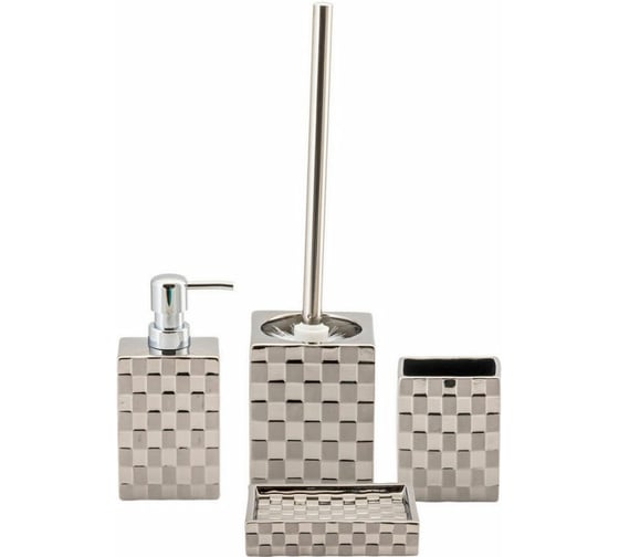 Мыльница SWENSA STEEL серебристый, керамика SWTK-6030-D