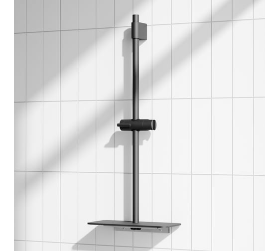 Душевая штанга с полкой Pragma матовый черный, HME2.B7RP.044 902811.HME2.B7RP.044-2