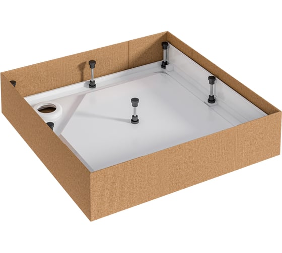 Поддон акриловый 1Marka FLAT 90x90 прямой комплект 01фл9090прК