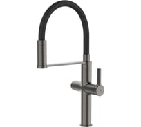 Смеситель для кухни с каналом для фильтрованной воды и гибким изливом IDDIS Ikon графит IKNGMFFi05