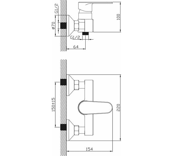 Смеситель для душа Diadonna D87-220117W
