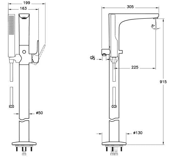 Напольный смеситель VITRA Root Round, золото A4274123EXP