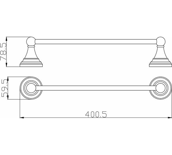 Полотенцедержатель RavSlezak 400.5 мм, цвет бронза MKA0701/40SM