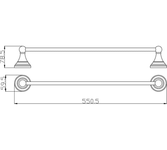 Полотенцедержатель RavSlezak 550.5 мм, цвет золото MKA0701/55Z