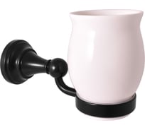 Одинарный стакан с настенным держателем RavSlezak фаянсовый, черный матовый MKA0201CMAT