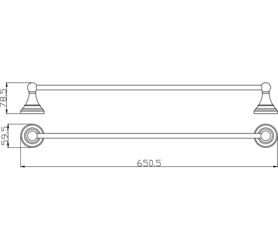 Полотенцедержатель RavSlezak 650.5 мм, цвет золото MKA0701/65Z