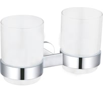 Двойной стакан с настенным держателем RavSlezak стекло, хром/белый YUA0202CB