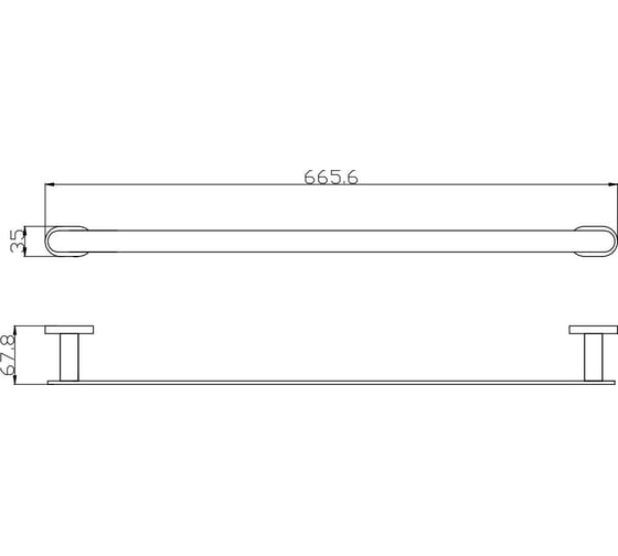 Полотенцедержатель RavSlezak 665.6 мм, хром/белый YUA0701/65CB