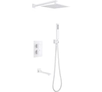Душевая система ABBER Daheim скрытого монтажа с изливом, термостат, белая матовая AF8250W