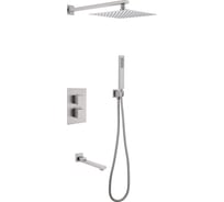 Душевая система ABBER Daheim скрытого монтажа с изливом, термостат, сатин AF8250SP