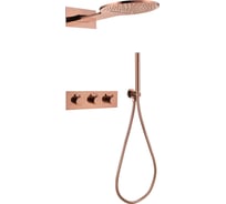 Душевая система ABBER Wasser Kreis скрытого монтажа без излива, термостат, розовое золото AF8151RG