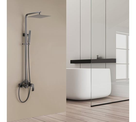 Душевая стойка ABBER Wasserfall с изливом, никель AF8616NGL