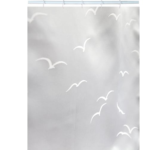 Штора для ванной Raindrops Fly белая 1.8х2.0 м SV-JAC-066-11-4800