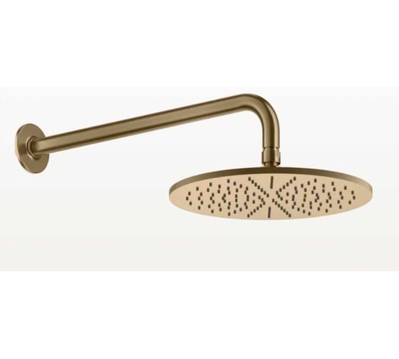 Верхний душ Gessi Inciso Shower O300 мм, шарнирный, на 1/2”, с защитой от известкового налёта, цвет Warm Bronze Brushed PVD 58248.726