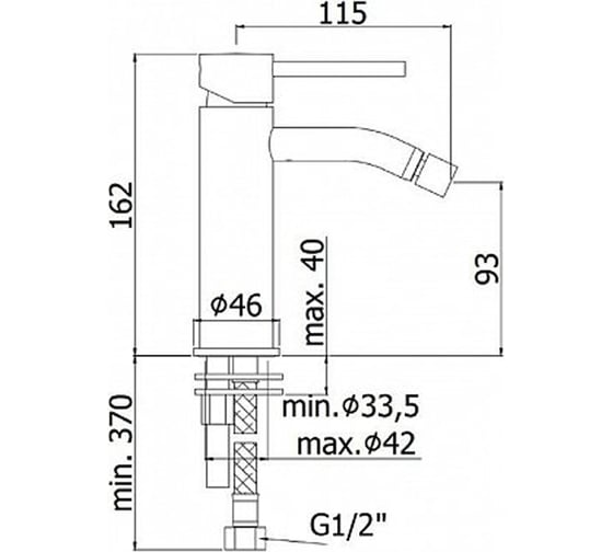 Смеситель для биде Paffoni LIGHT с донным клапаном LIG135NO 00243945