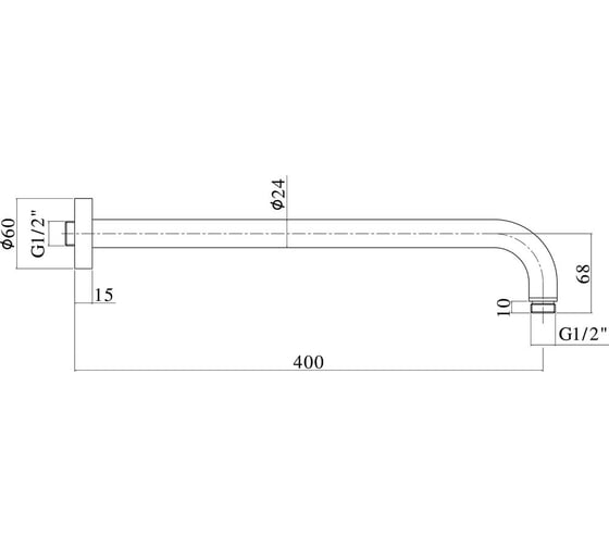 Настенное крепление для верхнего душа Paffoni 400 мм ZSOF034HG 00229240