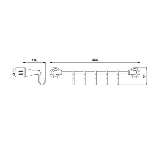 Держатель для полотенец Potato 5 крючков P7214-5