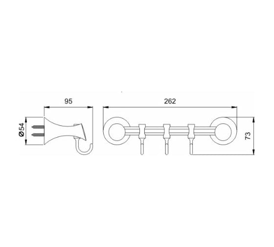 Крючок для полотенец Potato 3 крючка P7514-3