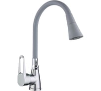 Смеситель для кухни INGROSSO 77-4-3G Elizabeth силиконовый гнущийся излив, 2-х реж.аэратор, картридж 35мм, гайка, серый УТ-00053804