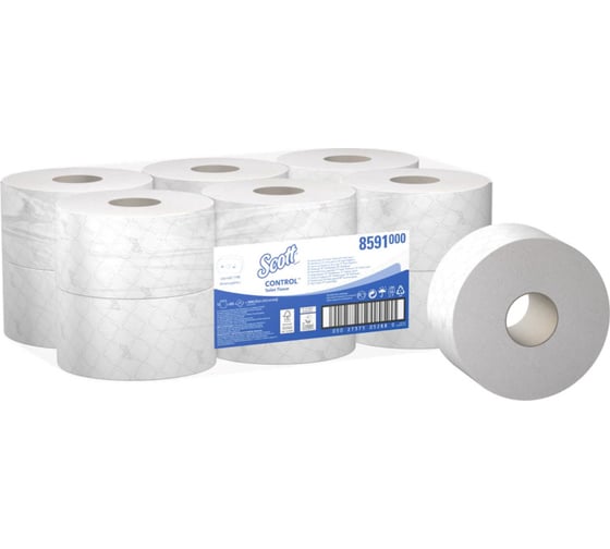 Туалетная бумага Kimberly-Clark Scott Control рулон с центральной подачей/белый/204 8591