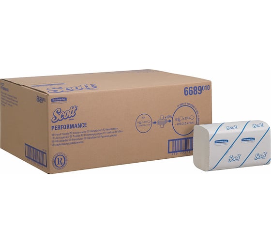 Полотенца для рук Kimberly-Clark Scott PERFORMANCE сложенные/белый/малый 6689