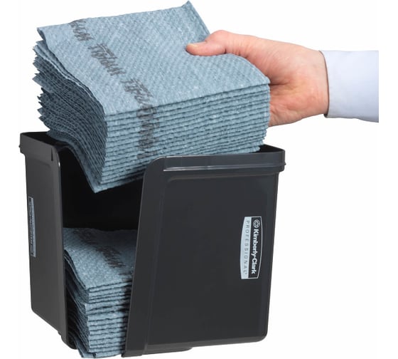Диспенсер для протирочных салфеток Kimberly-Clark Professional сложенные в 1/4, серый 7969