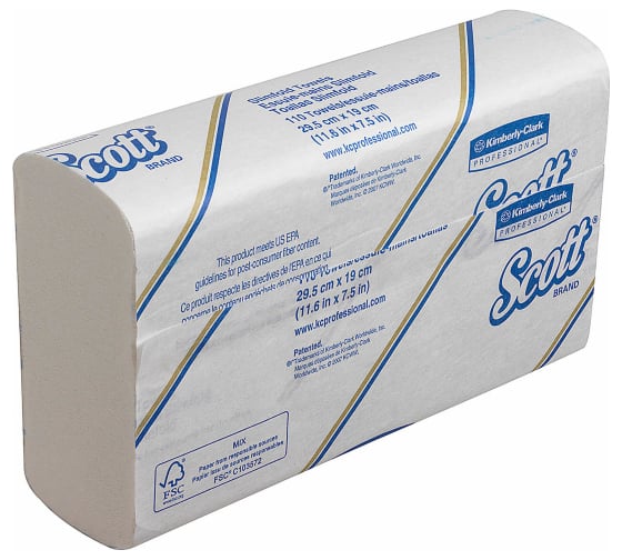 Полотенца для рук Kimberly-Clark Scott SLIMFOLD белый 5856