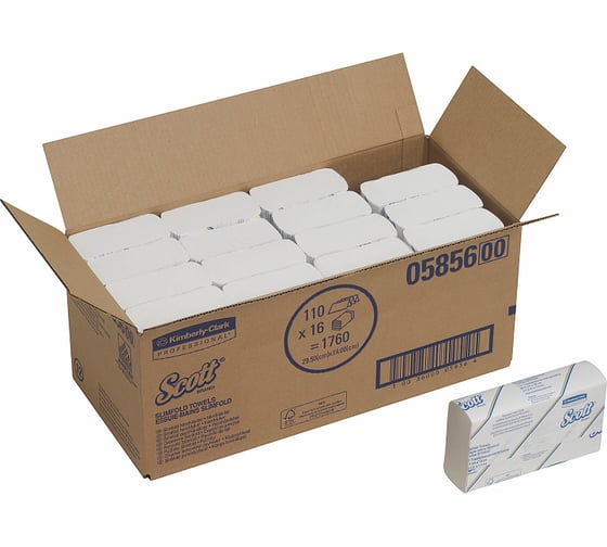 Полотенца для рук Kimberly-Clark Scott SLIMFOLD белый 5856