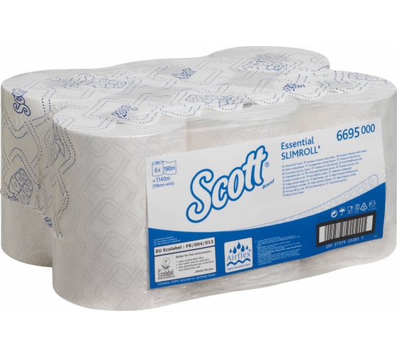 Полотенца для рук Kimberly-Clark Scott Essential SLIMROLL белый 6695