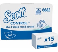 Сложенные полотенца для рук Kimberly-Clark Scott CONTROL синий/средний 6682