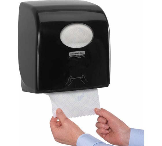 Диспенсер для рулонных бумажных полотенец Kimberly-Clark Aquarius Slimroll черный 7956