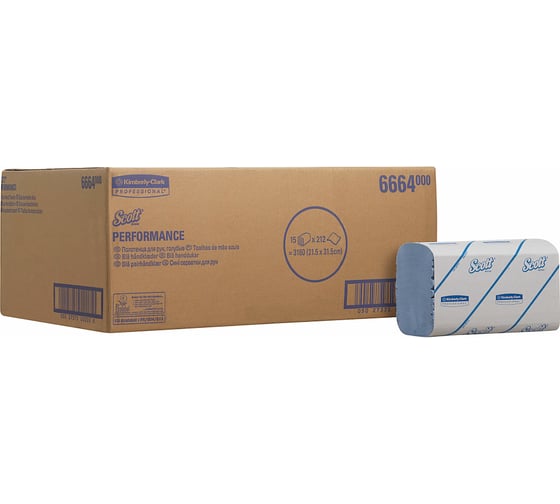 Полотенца для рук Kimberly-Clark Scott CONTROL сложенные/синий 6664