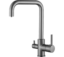 Смеситель для кухни с подключением фильтра BELZ латунь, оружейная сталь B76802-3