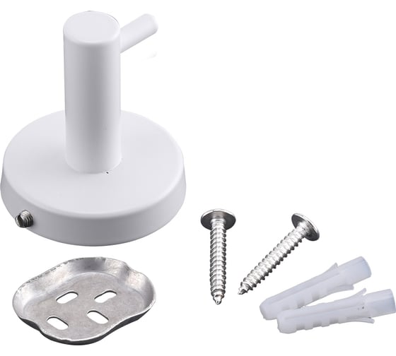 Настенный крючок MERIDA металлический, одинарный, белый MHB30 1