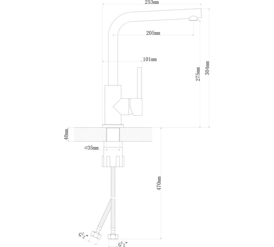 Смеситель Florentina ДЕЛЬТА FL Антрацит DELTA FL Anthracite 313.06H.1123.302