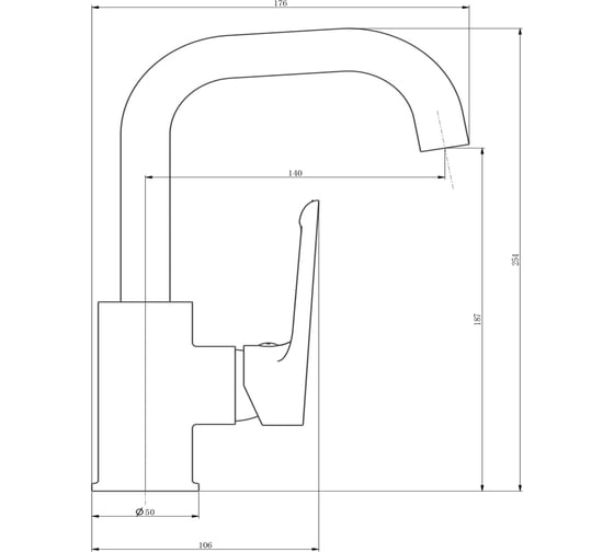 Смеситель для раковины ESKO Lagos White поворотный арт. LG26MW