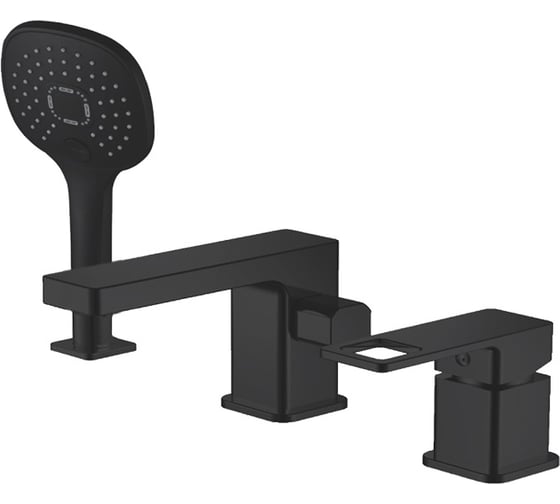 Смеситель для ванны на борт Valfex 3 отверстия Arcadia Black VF.80615-7